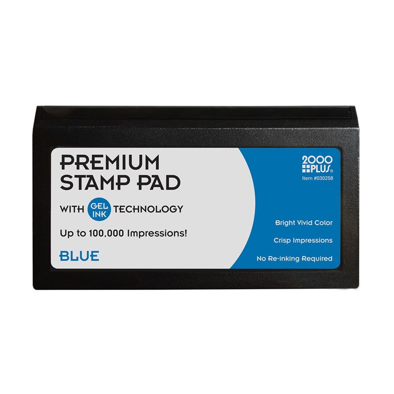 2000 PLUS Gel Stamp Pad for Traditional Style Stamps, Gel, Blue Ink, Size #2, 3-1/4" x 6-1/4", 1 Each